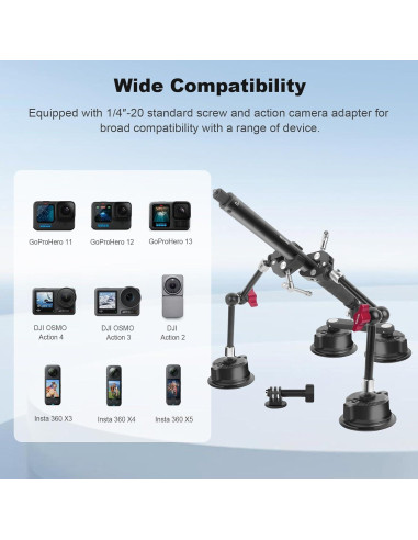 Kit de Montaje de Ventosa Mechrig SY025 para Insta360 X5/X4/X3