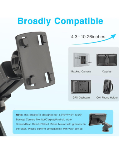 Soporte de Monitor de Cámara de Respaldo Liaochengshi - Ventosa 360