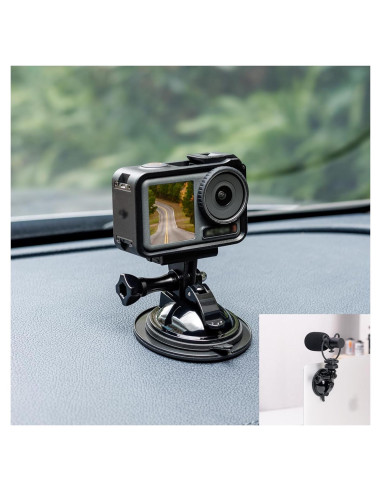 Soporte de Ventosa JJC 1/4"-20 para Cámara de Acción - Resistente