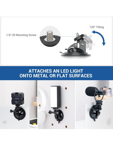 Soporte de Ventosa JJC 1/4"-20 para Cámara de Acción - Resistente