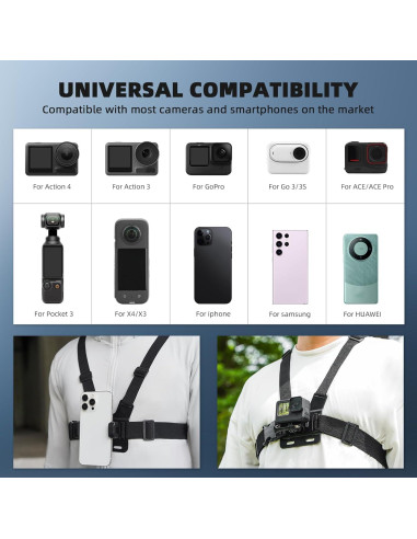 Soporte de Pecho BRDRC para iPhone y Cámaras de Acción