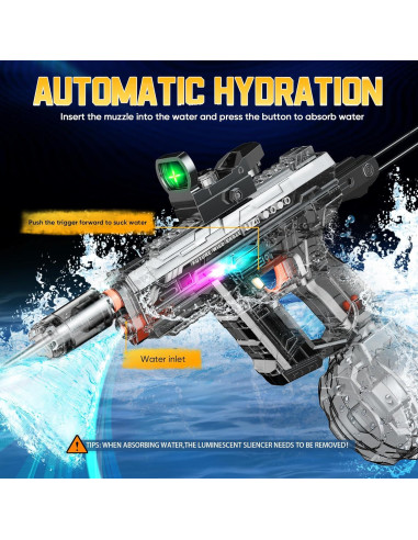 Pistola de Agua Eléctrica Automática Flybakiz Gris Oscuro