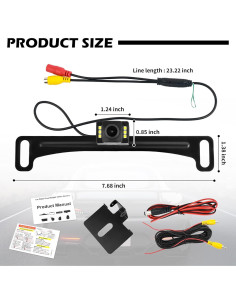 Cámara de Respaldo Figpade 720P con Visión Nocturna IP68 2