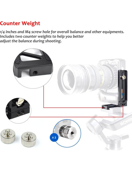 Soporte en L de Aluminio para Estabilizador DJI Ronin SC Soporte en L de Aluminio para Estabilizador DJI Ronin SC