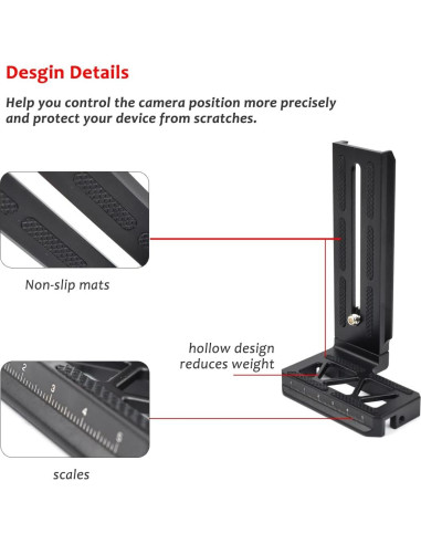 Soporte en L de Aluminio para Estabilizador DJI Ronin SC