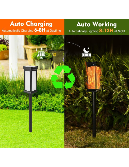 Luces de Llama Solar KelvinLux 8PK LED Impermeables Jardín