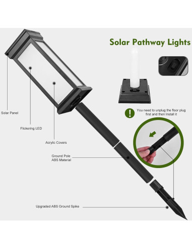 Luces de Llama Solar KelvinLux 8PK LED Impermeables Jardín