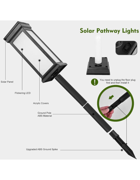Luces de Llama Solar KelvinLux 8PK LED Impermeables Jardín