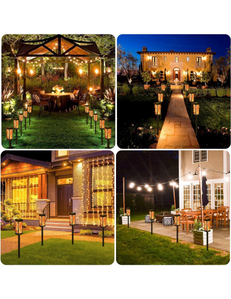 Luces de Llama Solar KelvinLux 8PK LED Impermeables Jardín