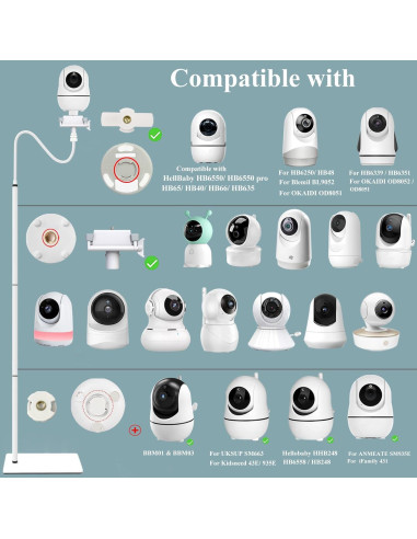 Soporte de Piso para Monitor de Bebé 175 cm Aluminio Reforzado