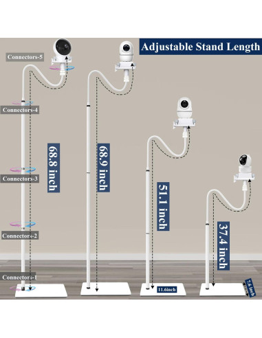 Soporte de Piso para Monitor de Bebé 175 cm Aluminio Reforzado