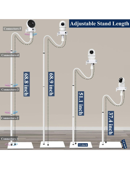 Soporte de Piso para Monitor de Bebé 175 cm Aluminio Reforzado