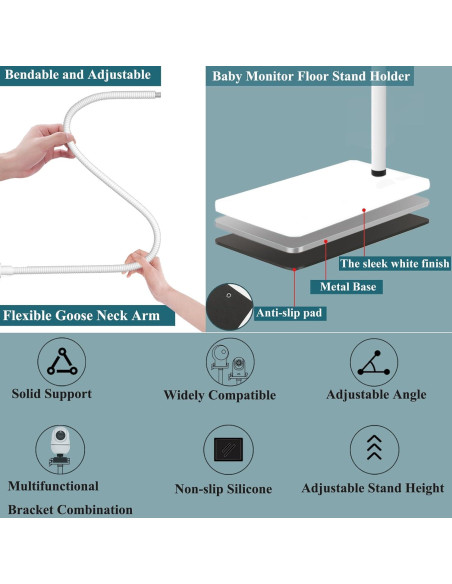 Soporte de Piso para Monitor de Bebé 175 cm Aluminio Reforzado