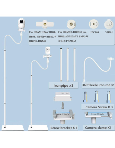 Soporte de Piso para Monitor de Bebé 175 cm Aluminio Reforzado