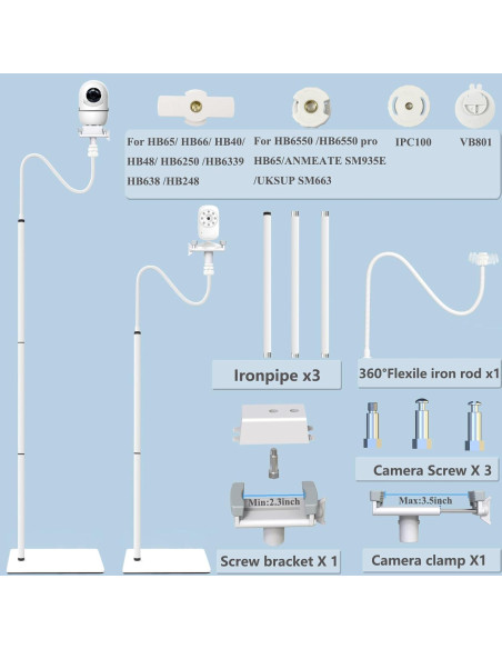 Soporte de Piso para Monitor de Bebé 175 cm Aluminio Reforzado