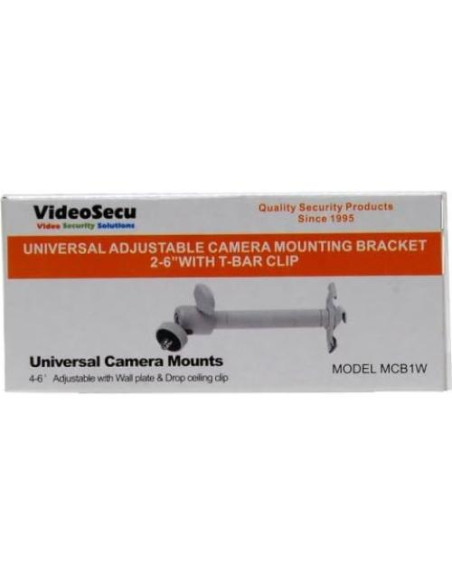 Soporte de cámara ajustable VideoSecu MCB1W para montaje en pared o techo