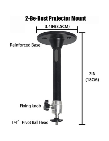 Soporte de Techo para Mini Proyector 2-Be-Best Ajustable 18cm