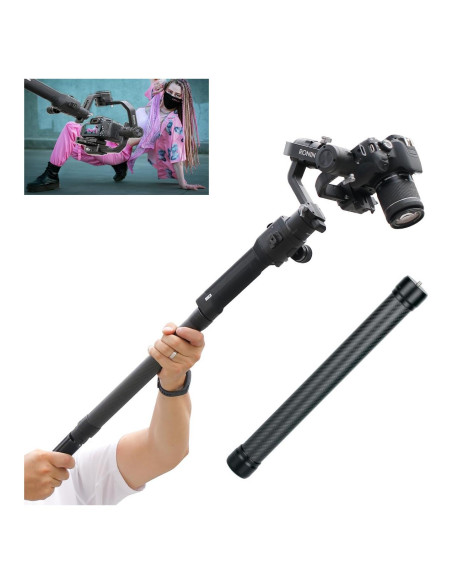 Palo de Extensión de Fibra de Carbono HAFOKO 35 cm para Gimbal