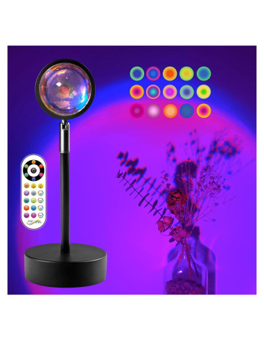 Proyector de Luz de Atardecer Tacopet LED RGB 15 Colores