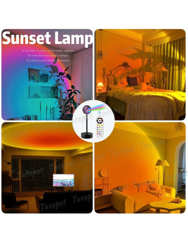 Proyector de Luz de Atardecer Tacopet LED RGB 15 Colores