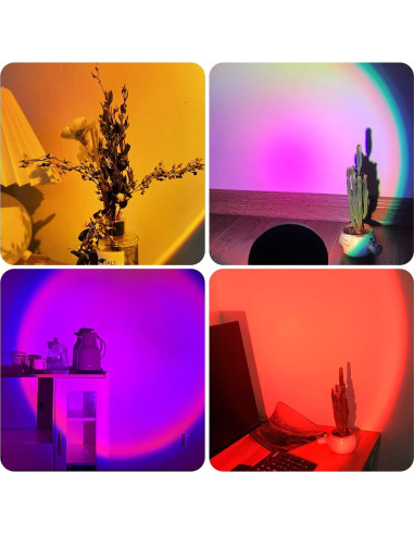 Proyector de Luz de Atardecer Tacopet LED RGB 15 Colores