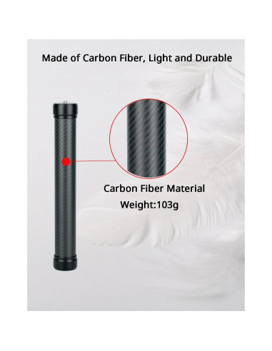Palo de Extensión de Fibra de Carbono HAFOKO 35 cm para Gimbal