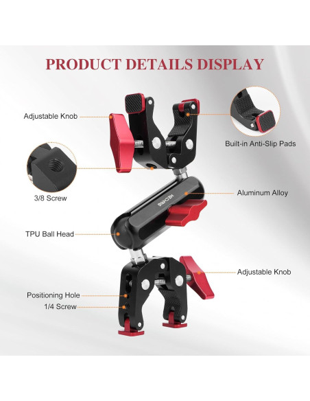Doble Abrazadera Mágica Mechrig MRJC010 para Montaje de Cámara Doble Abrazadera Mágica Mechrig MRJC010 para Montaje de Cámara