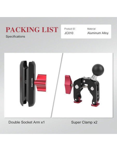 Doble Abrazadera Mágica Mechrig MRJC010 para Montaje de Cámara Doble Abrazadera Mágica Mechrig MRJC010 para Montaje de Cámara