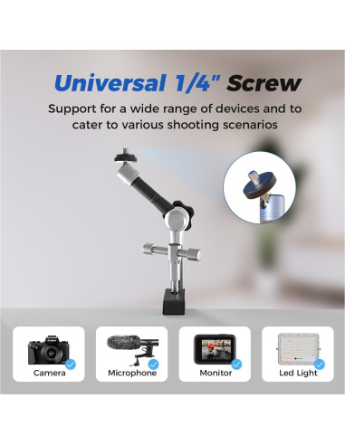 Abrazadera de cámara ATLI con brazo mágico 27.94 cm plata