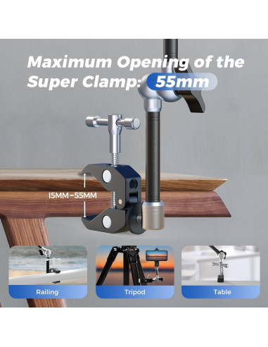 Abrazadera de cámara ATLI con brazo mágico 27.94 cm plata