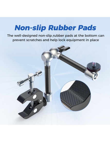 Abrazadera de cámara ATLI con brazo mágico 27.94 cm plata