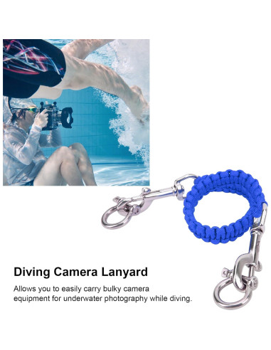 Lanyard de Cámara de Buceo Drfeify Acero Inoxidable 54cm