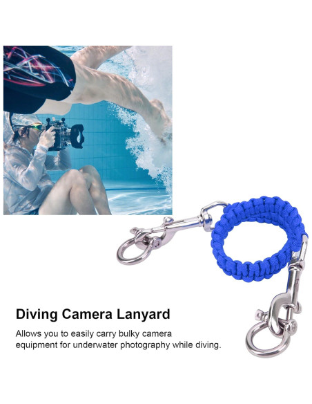 Lanyard de Cámara de Buceo Drfeify Acero Inoxidable 54cm