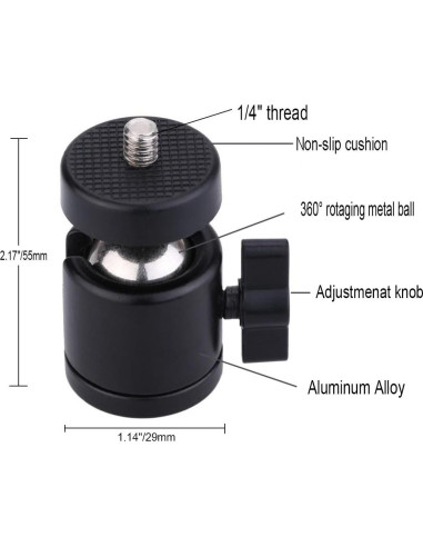 Cabezal de bola mini Lunies para HTC Vive y videocámaras, 2 piezas