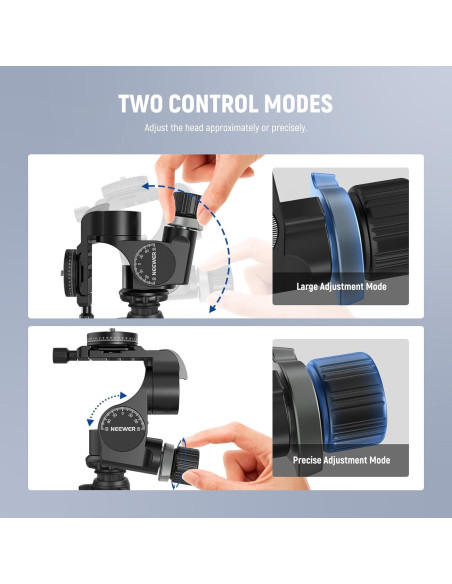 Cabezal de Trípode NEEWER TH16 Pan Tilt 3 Ejes 360 QR