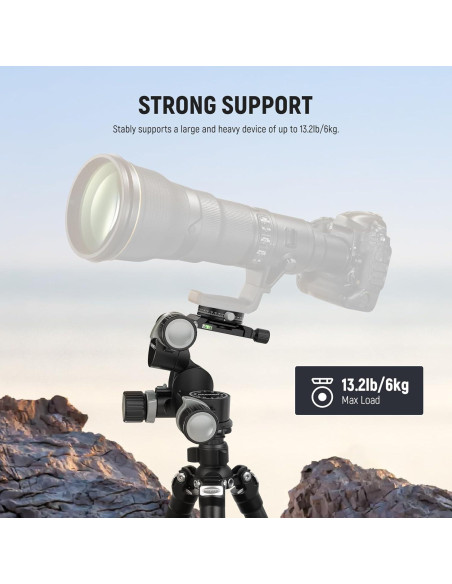 Cabezal de Trípode NEEWER TH16 Pan Tilt 3 Ejes 360 QR