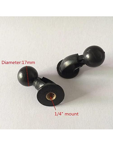 Adaptador de Montaje de Bola Giratorio VizGiz 17mm a 1/4" - 2 Pcs