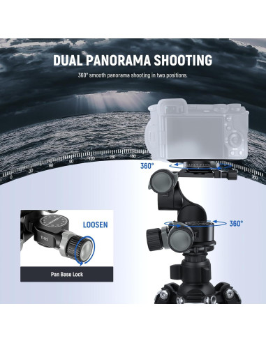 Cabezal de Trípode NEEWER TH15 3 Ejes Pan & Tilt 360