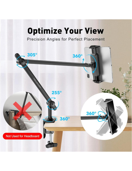 Soporte para Tableta AboveTEK TS-388B Ajustable 360 Negro