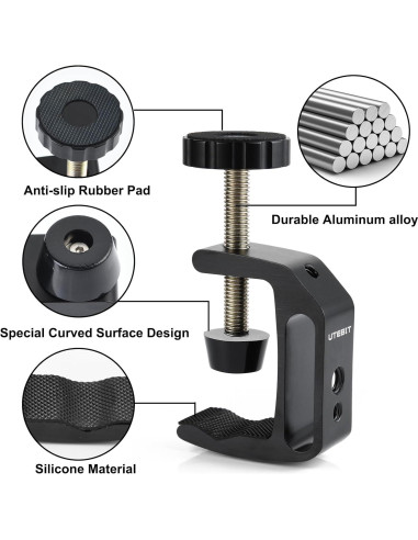 Abrazaderas C UTEBIT 2 Paquete Aluminio Ajustables 0-45mm