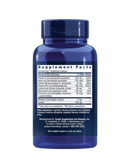 Suplemento de Melatonina Life Extension 5 mg 60 Cápsulas