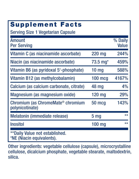 Suplemento de Melatonina Life Extension 5 mg 60 Cápsulas