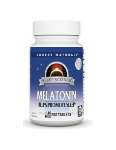Melatonina 1 mg Source Naturals - 200 Tabletas para Sueño