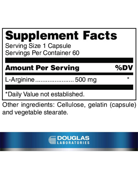 L-Arginina 500 mg Douglas Laboratories | 60 Cápsulas