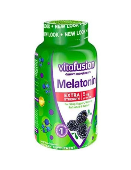 Melatonina Vitafusion Fuerza Extra 5mg Sabor Mora 120 Gomitas