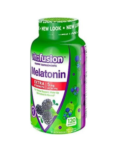Melatonina Vitafusion Fuerza Extra 5mg Sabor Mora 120 Gomitas