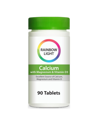 Suplemento de Calcio Rainbow Light con Magnesio y Vitamina D3 - 90 Tabletas
