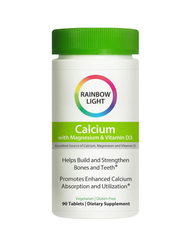 Suplemento de Calcio Rainbow Light con Magnesio y Vitamina D3 - 90 Tabletas