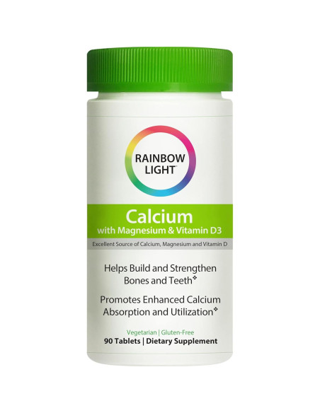 Suplemento de Calcio Rainbow Light con Magnesio y Vitamina D3 - 90 Tabletas