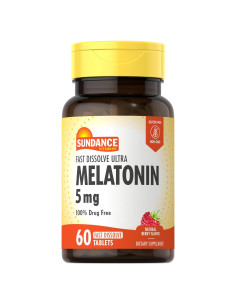 Tabletas de Melatonina 5mg Sundance - 60 Unidades Sabor Baya